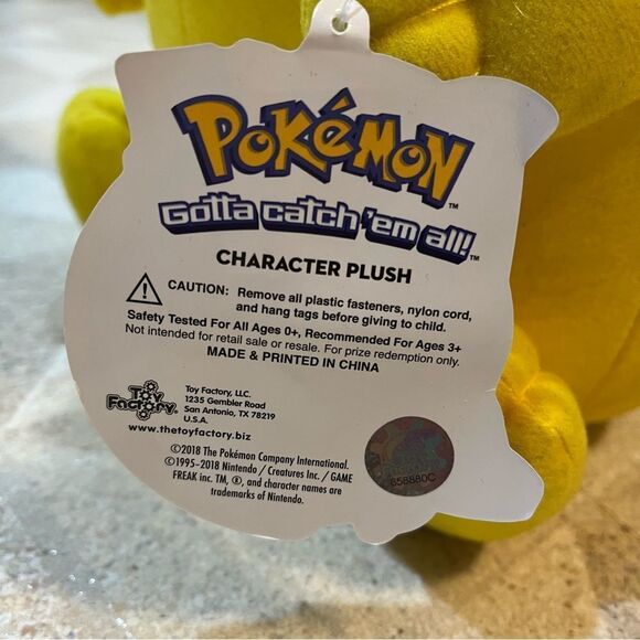 Pikachu Pokemon Plush Toy Factory New With Tags NWT inflatable style 15” body - Picture 4 of 6